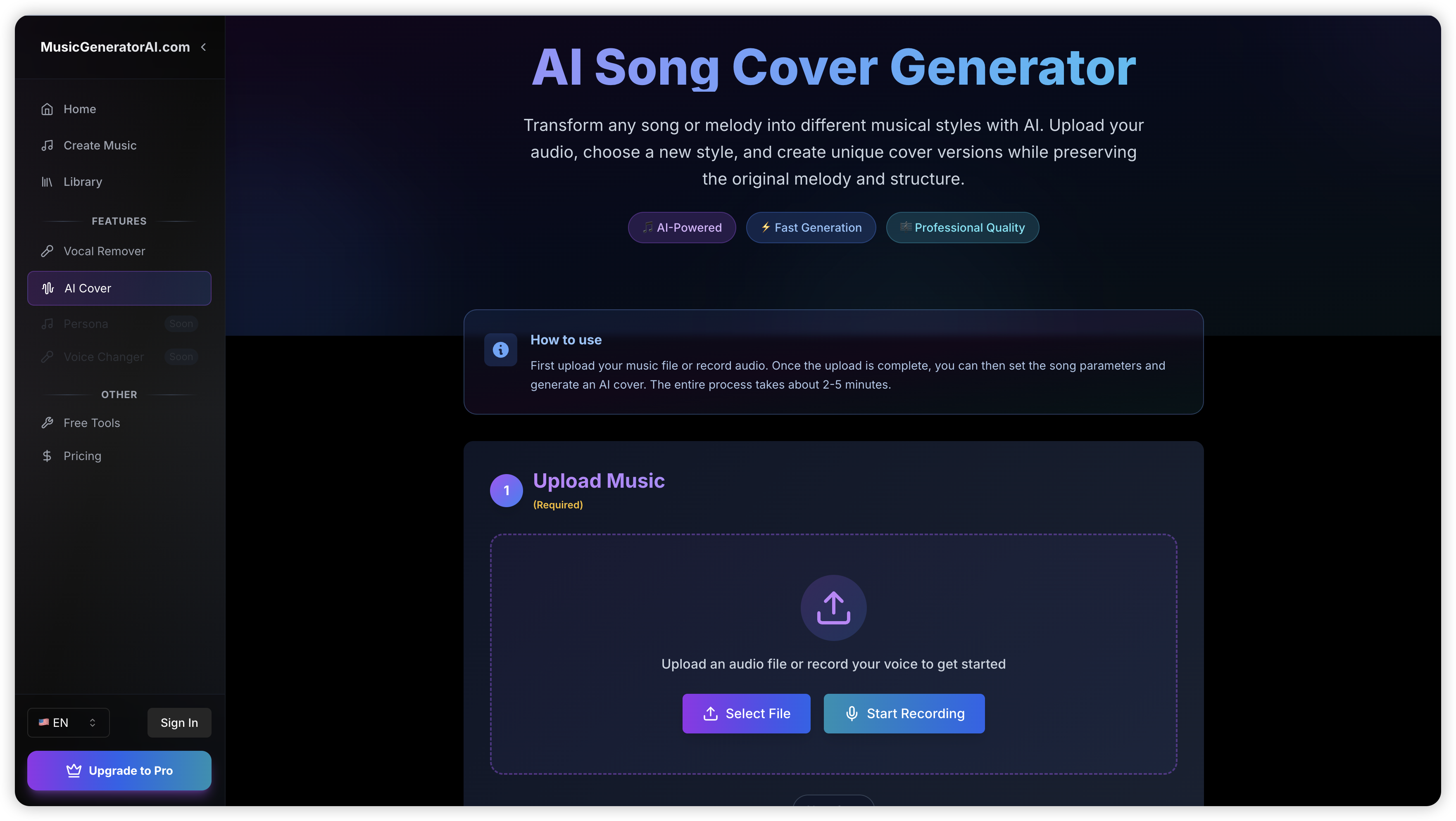 AI Song Cover Generator