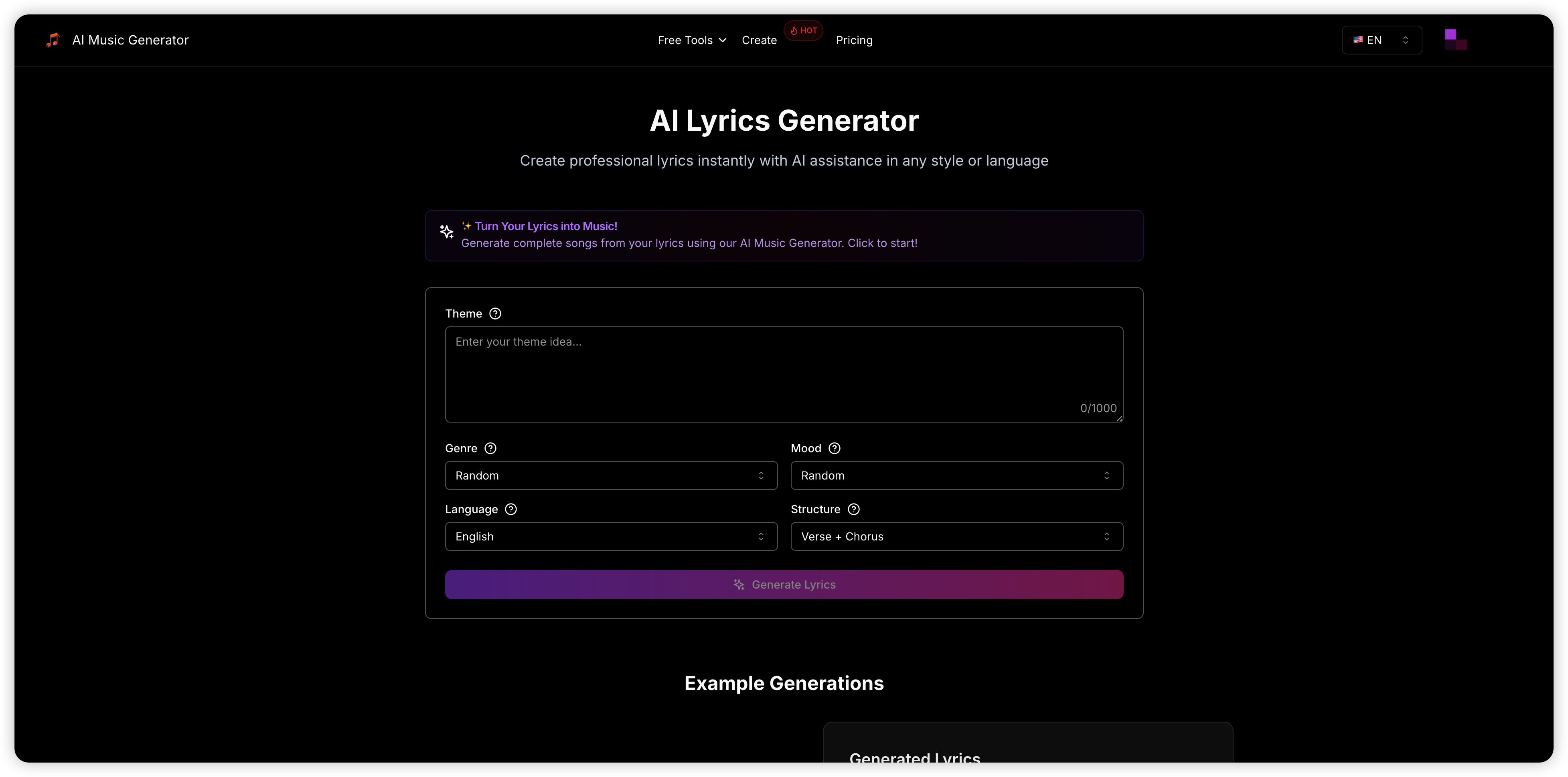 Lyrics Generator